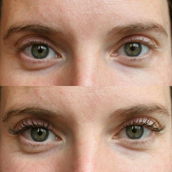 Before And After Brown Lash Extensions brown eyelash extensions