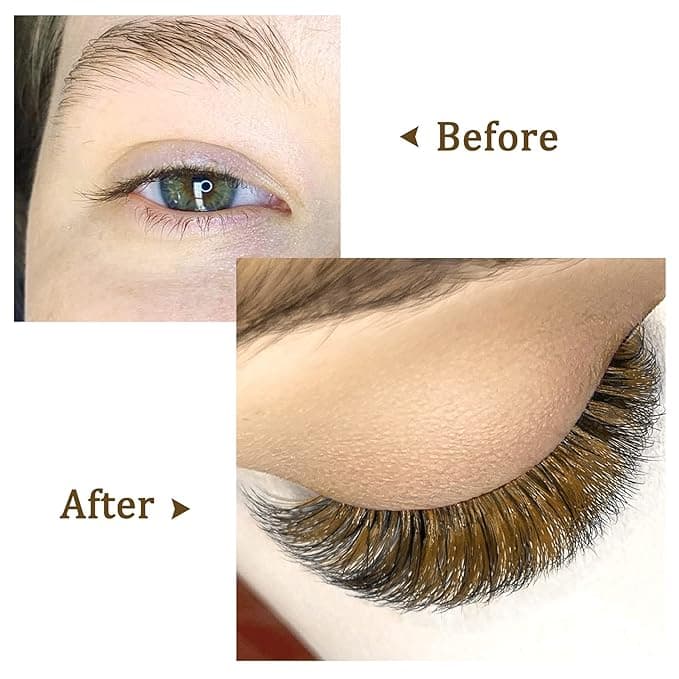 Before And After Brown Lash Extensions chocolate brown lash extensions