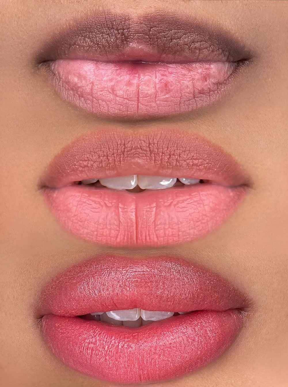 Permanent Makeup Before And After lip blushing procedure