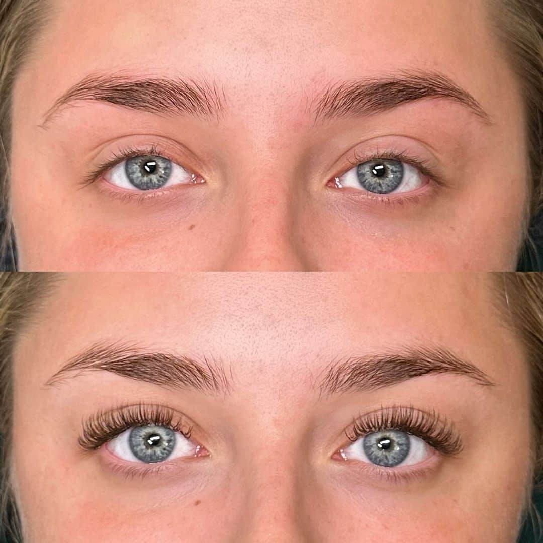 Before And After Brown Lash Extensions natural brown lash extensions