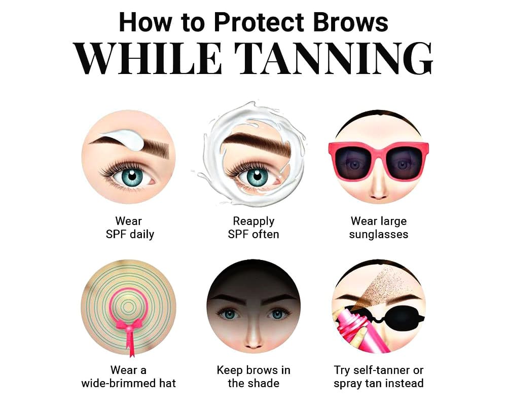 how to protect eyebrows while tanning
