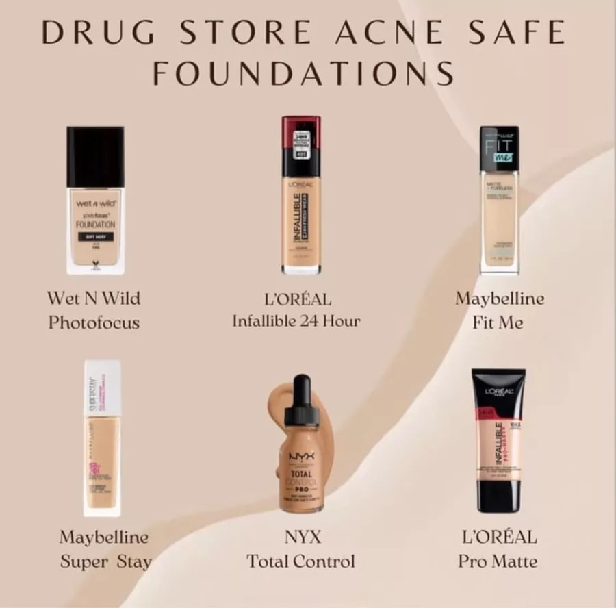 Acne Safe Drug Store Foundation Options