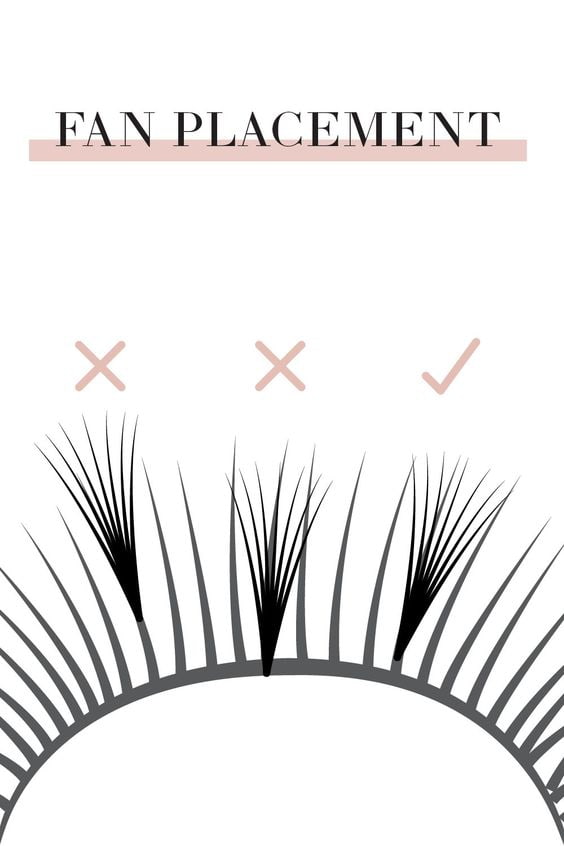 Eyelash Extension Fan Placement Technique