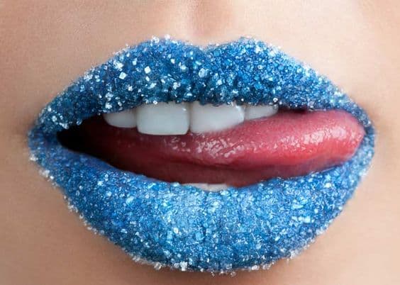 Aesthetic Lips blue glitter aesthetic lips