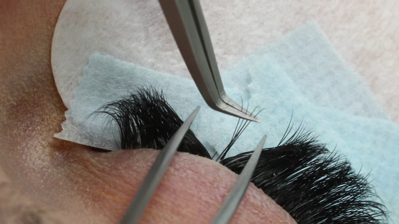 eyelash extension fan placement