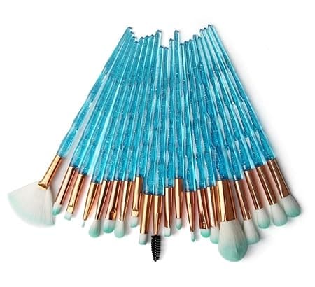 8 Best Blue Makeup Brushes Kolight Diamond-Blue 20pcs Makeup Brush Set