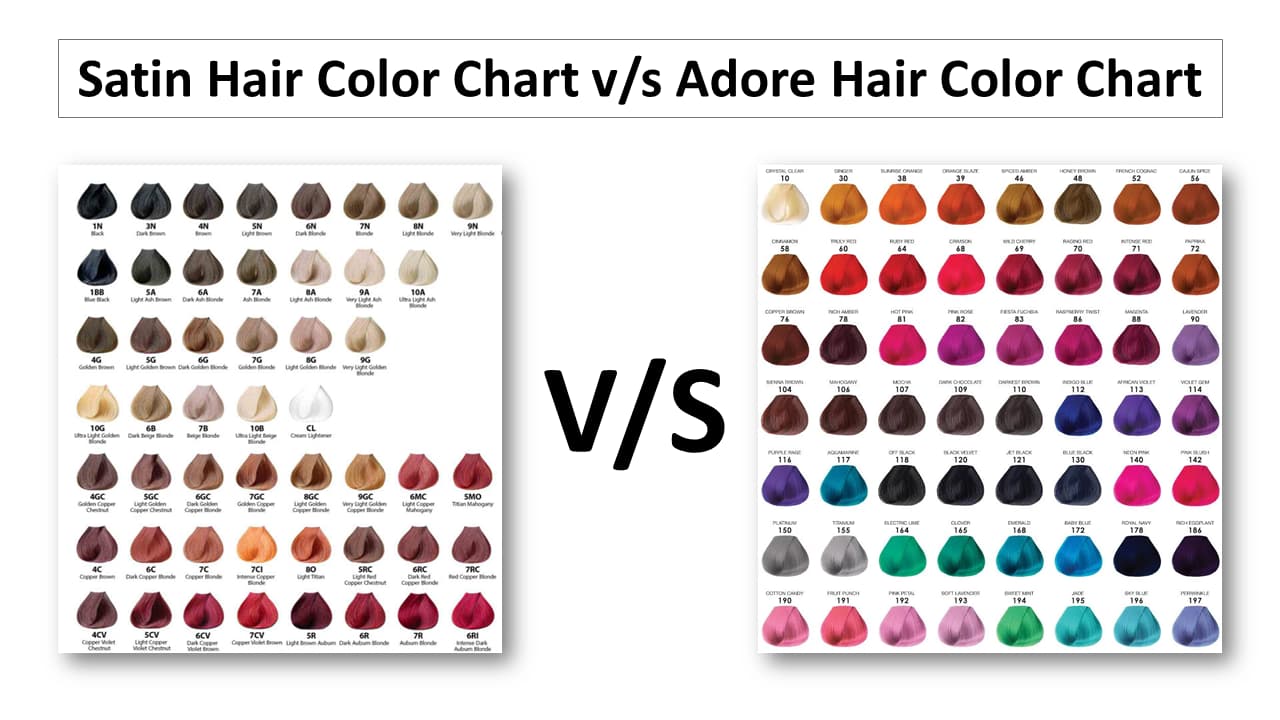 Satin Hair Dye Color Chart Explained satin hair color chart vs adore hair color dye chart