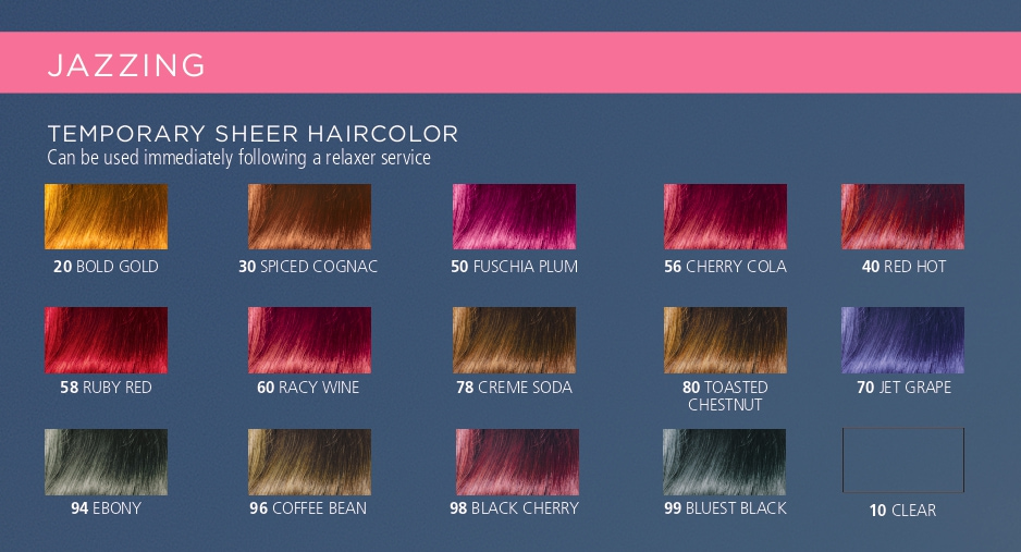 clairol jazzing hair color chart​