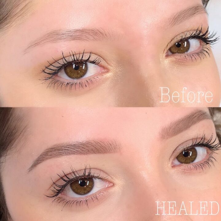 ombre eyebrow tattoo before and after​