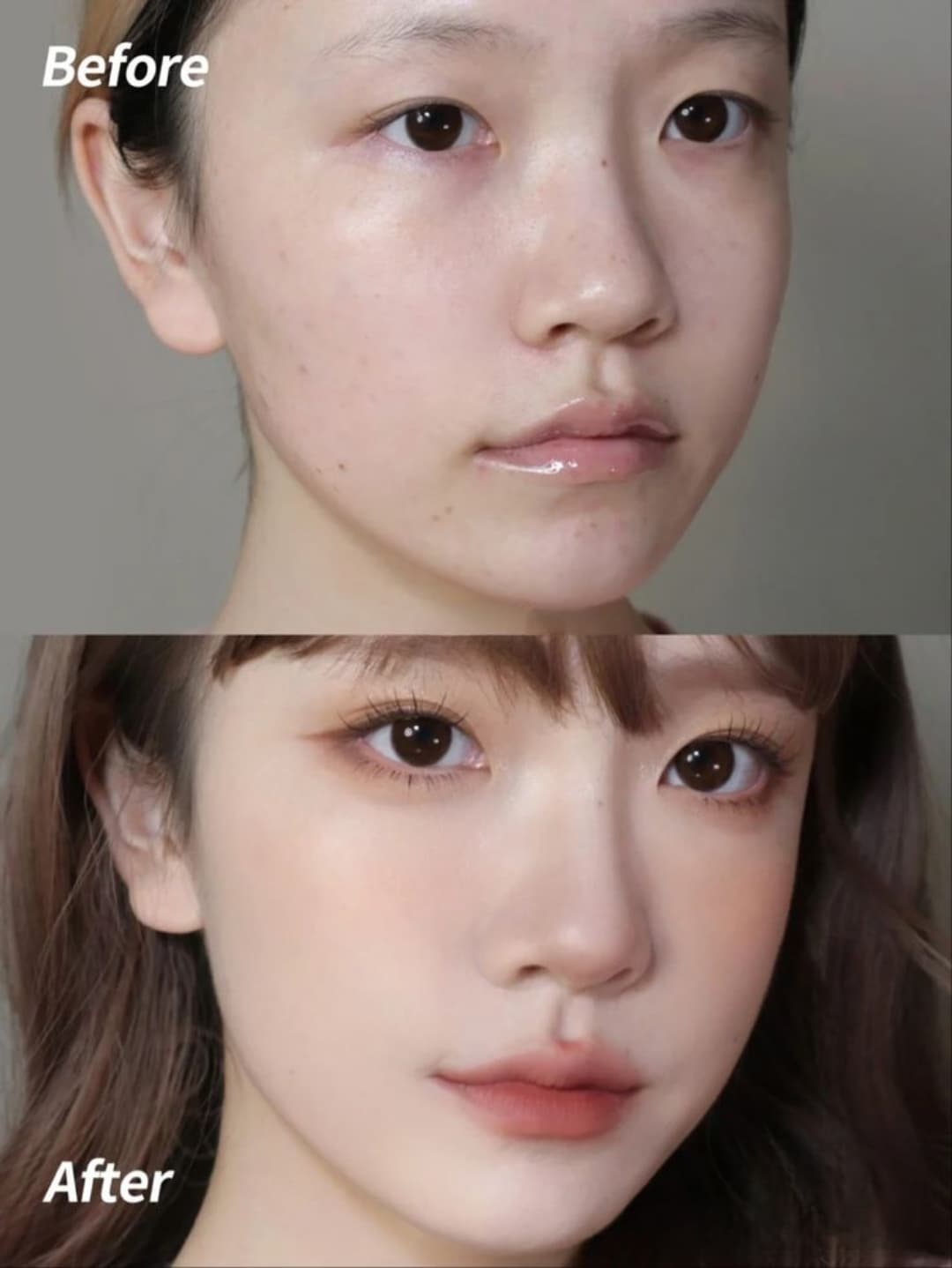 before after makeup korean​ pics