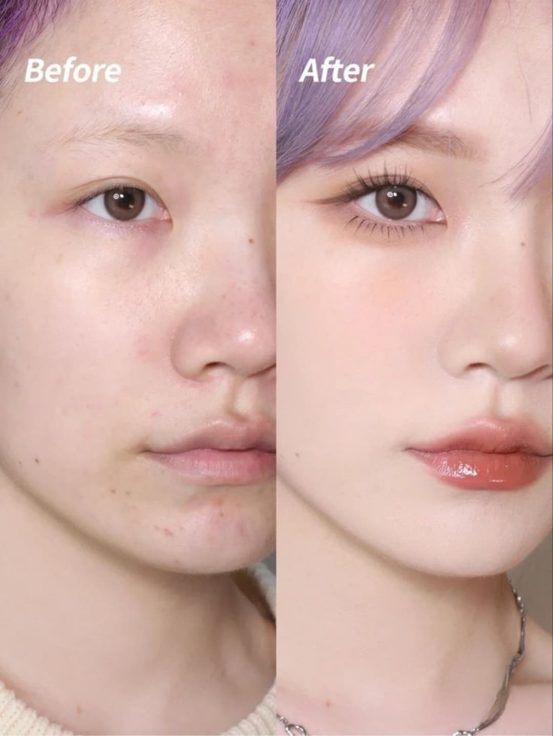 korean before after makeup​ pictures