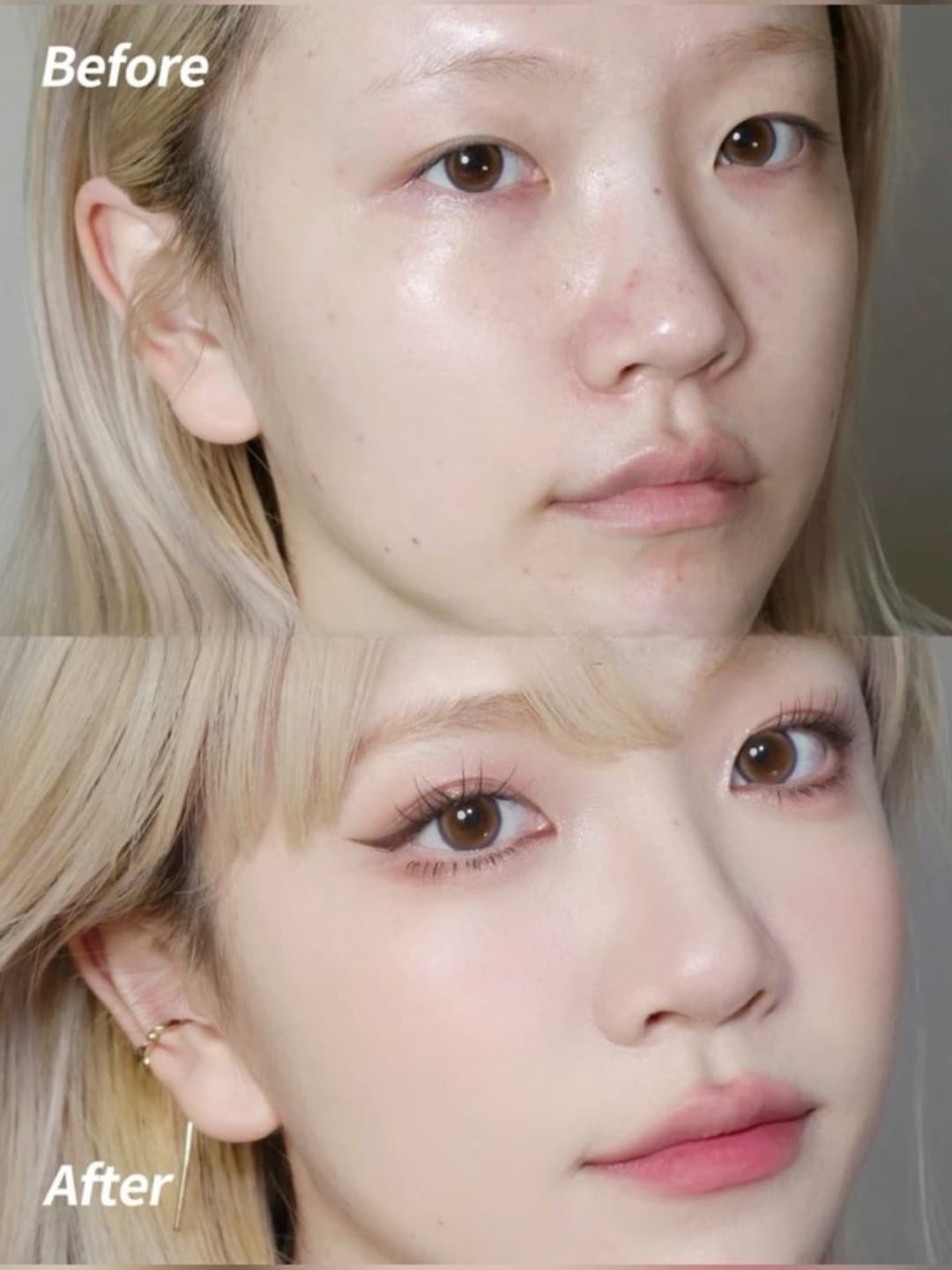 korean before after makeup​