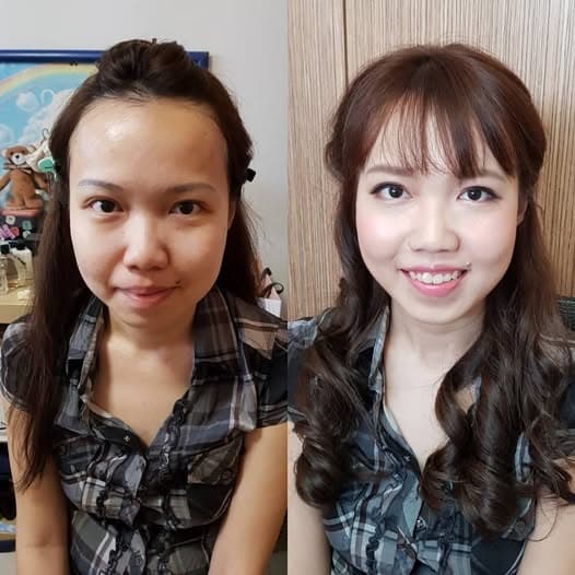 south korean makeup before and after​ photos