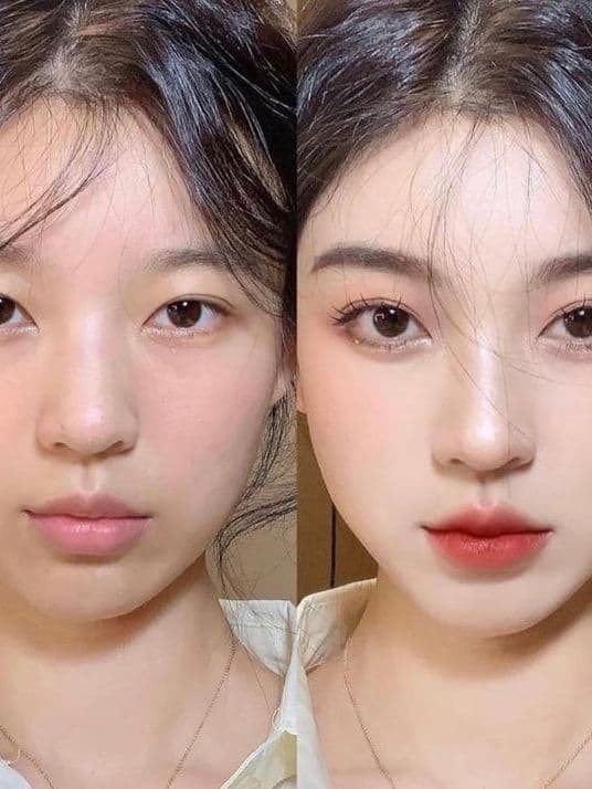 south korean makeup before and after​ pics