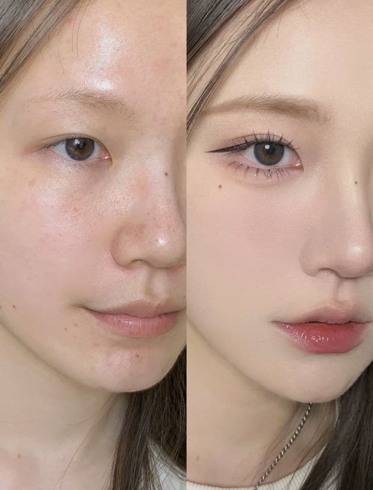 south korean makeup before and after​