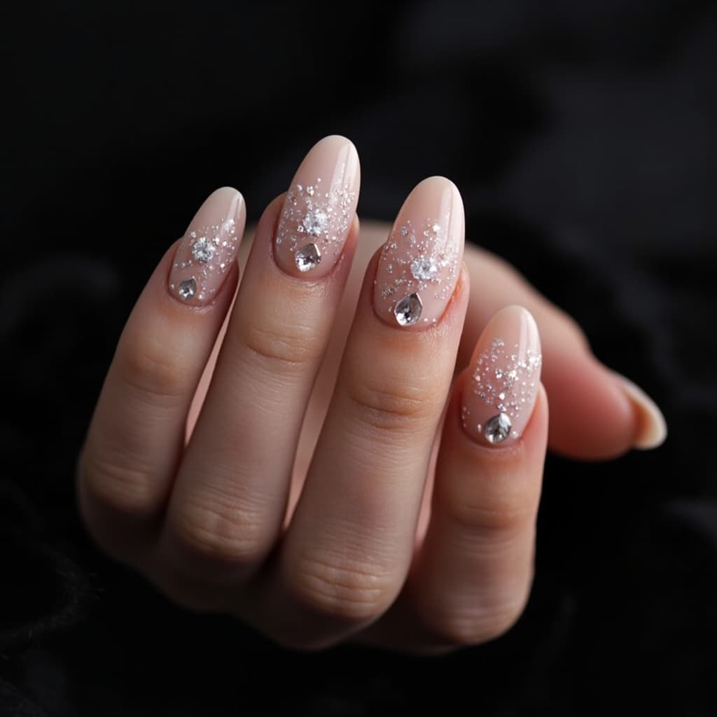 45+ Nail Designs With Glitter And Rhinestones Ideas Acrylic Nails with Rhinestones designs