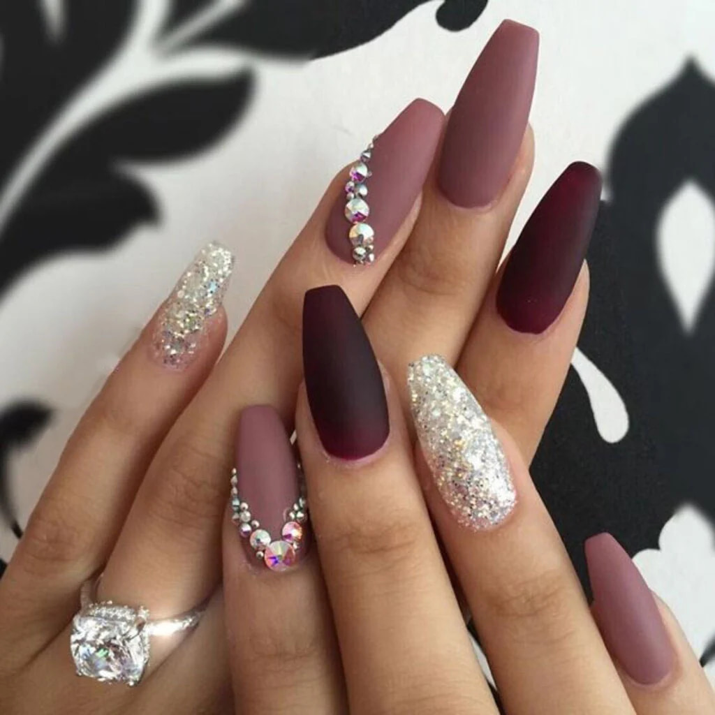 45+ Nail Designs With Glitter And Rhinestones Ideas Bling Nails Designs