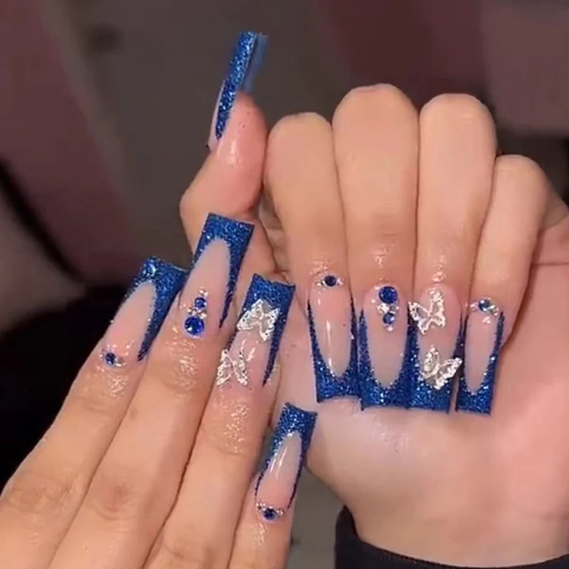 45+ Nail Designs With Glitter And Rhinestones Ideas Elegant simple rhinestone Nail Designs (2)