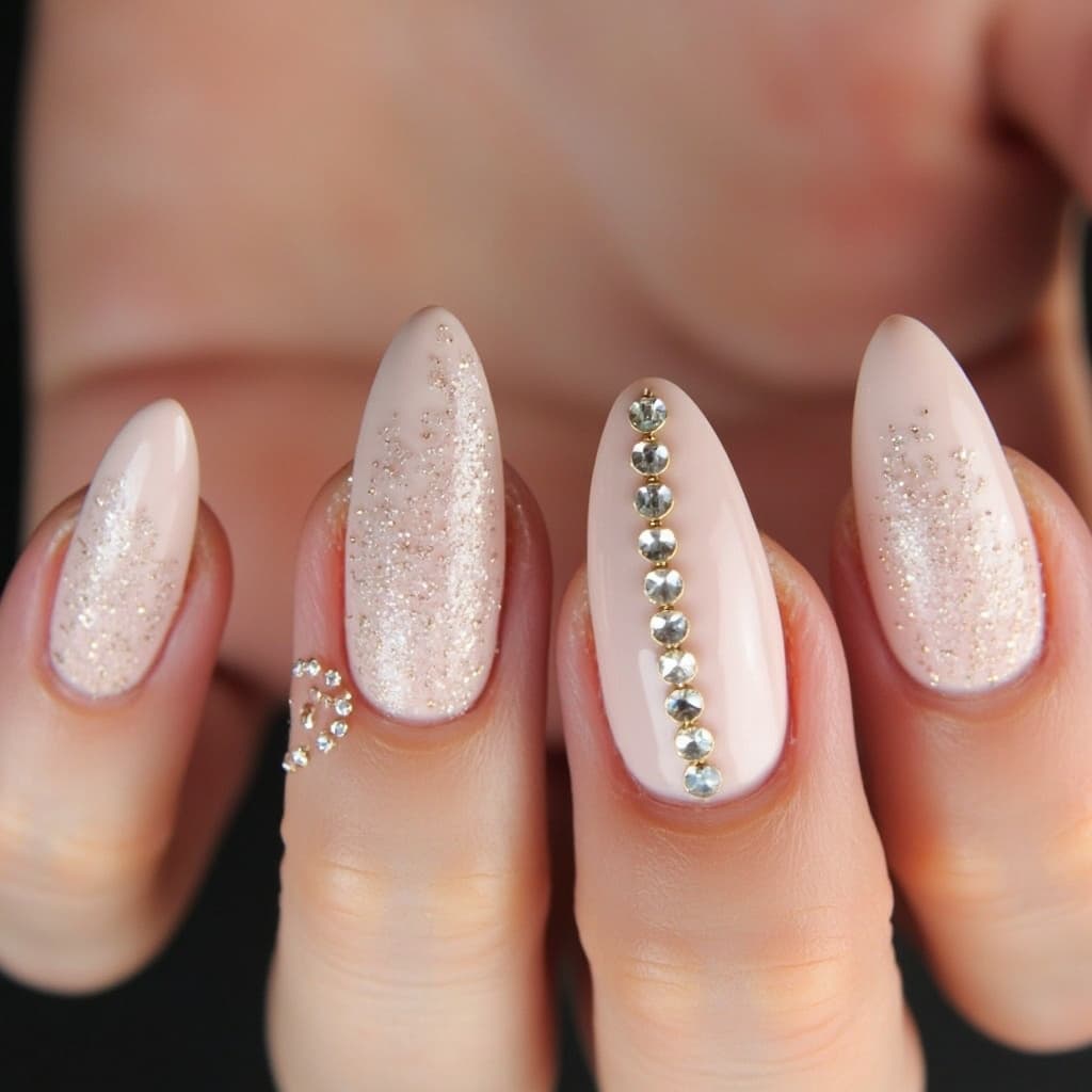 45+ Nail Designs With Glitter And Rhinestones Ideas Nail Designs with Rhinestones Simple (3)