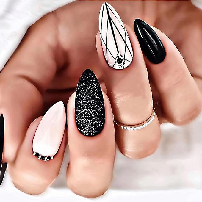 45+ Nail Designs With Glitter And Rhinestones Ideas Nail Designs with Rhinestones Simple