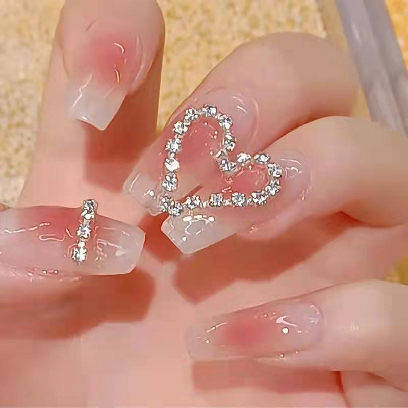 45+ Nail Designs With Glitter And Rhinestones Ideas cute glitter rhinestones nail design