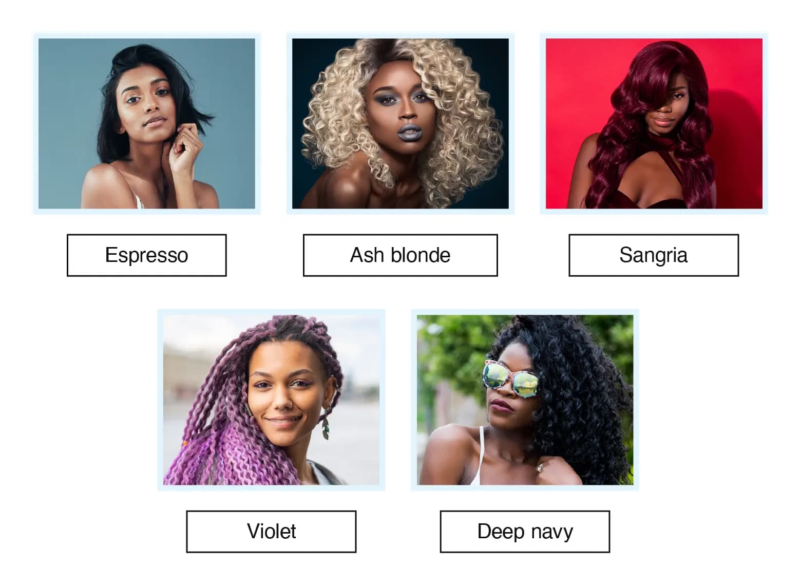dark-skin-cool skin tone hair color chart​