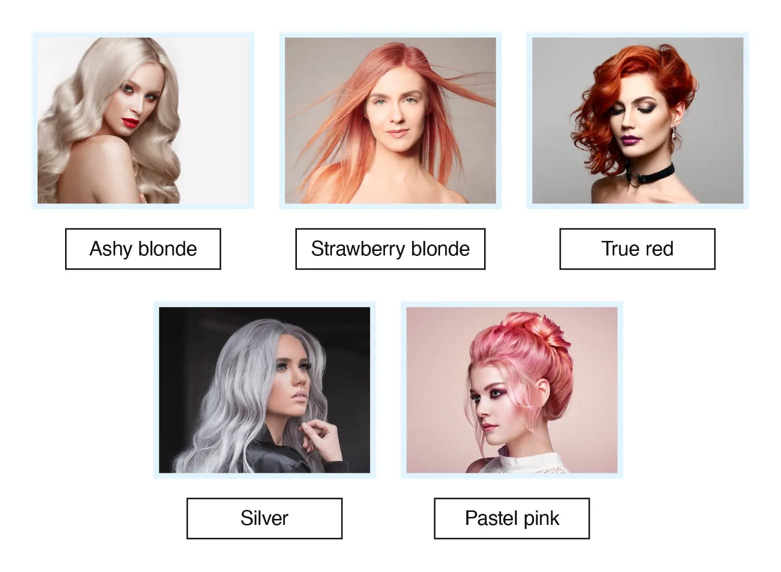 fair-skin- cool skin tone hair color chart​