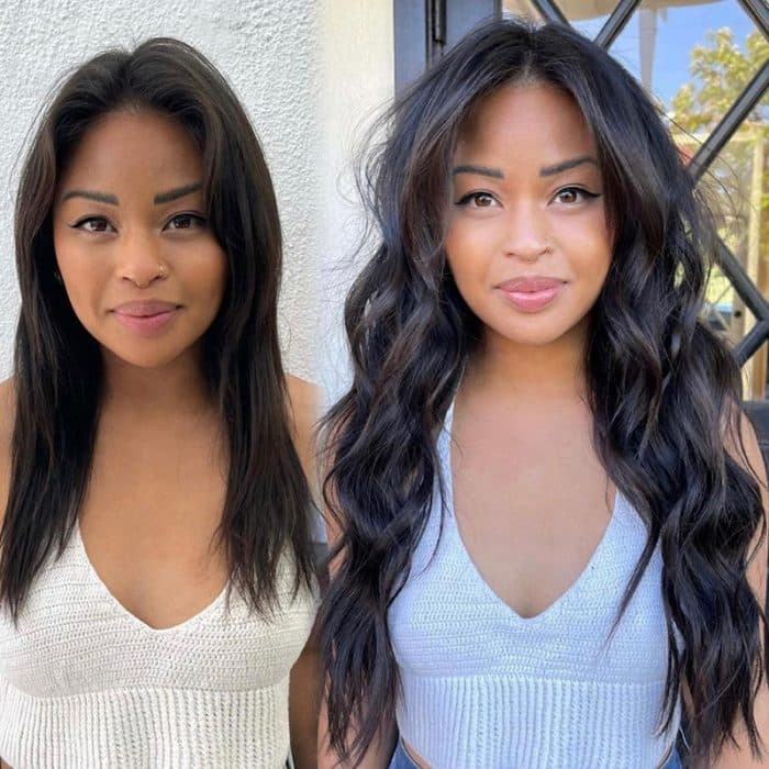 Before And After Hair Extensions For Thin Hair On Top Pictures hair extensions on thin hair before and after images