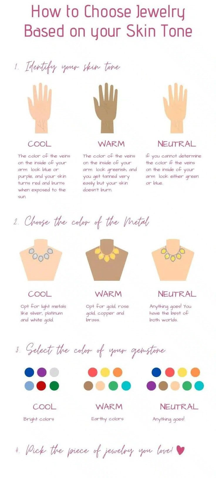 jewelry for skin tone chart​