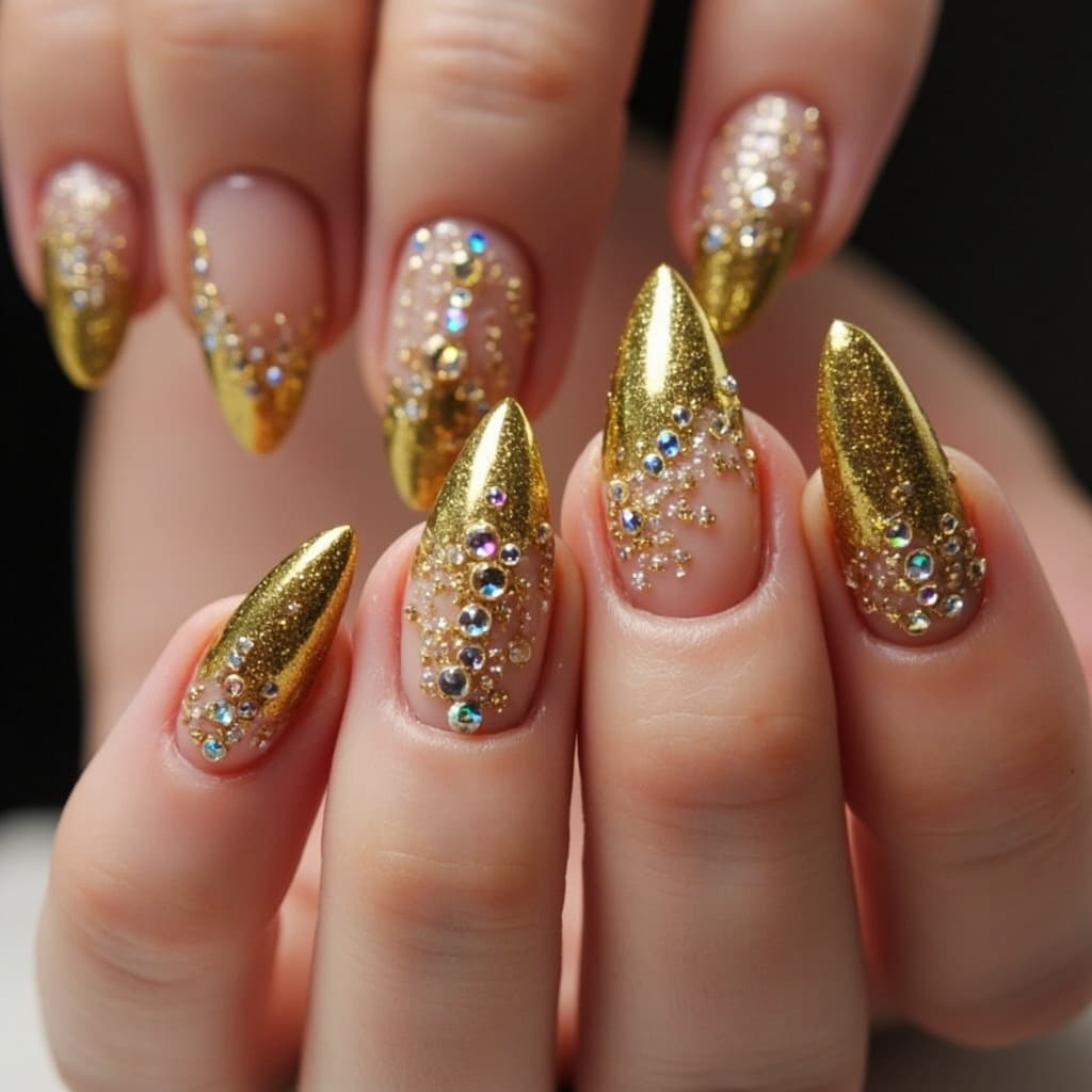 45+ Nail Designs With Glitter And Rhinestones Ideas nail designs with rhinestones (3)