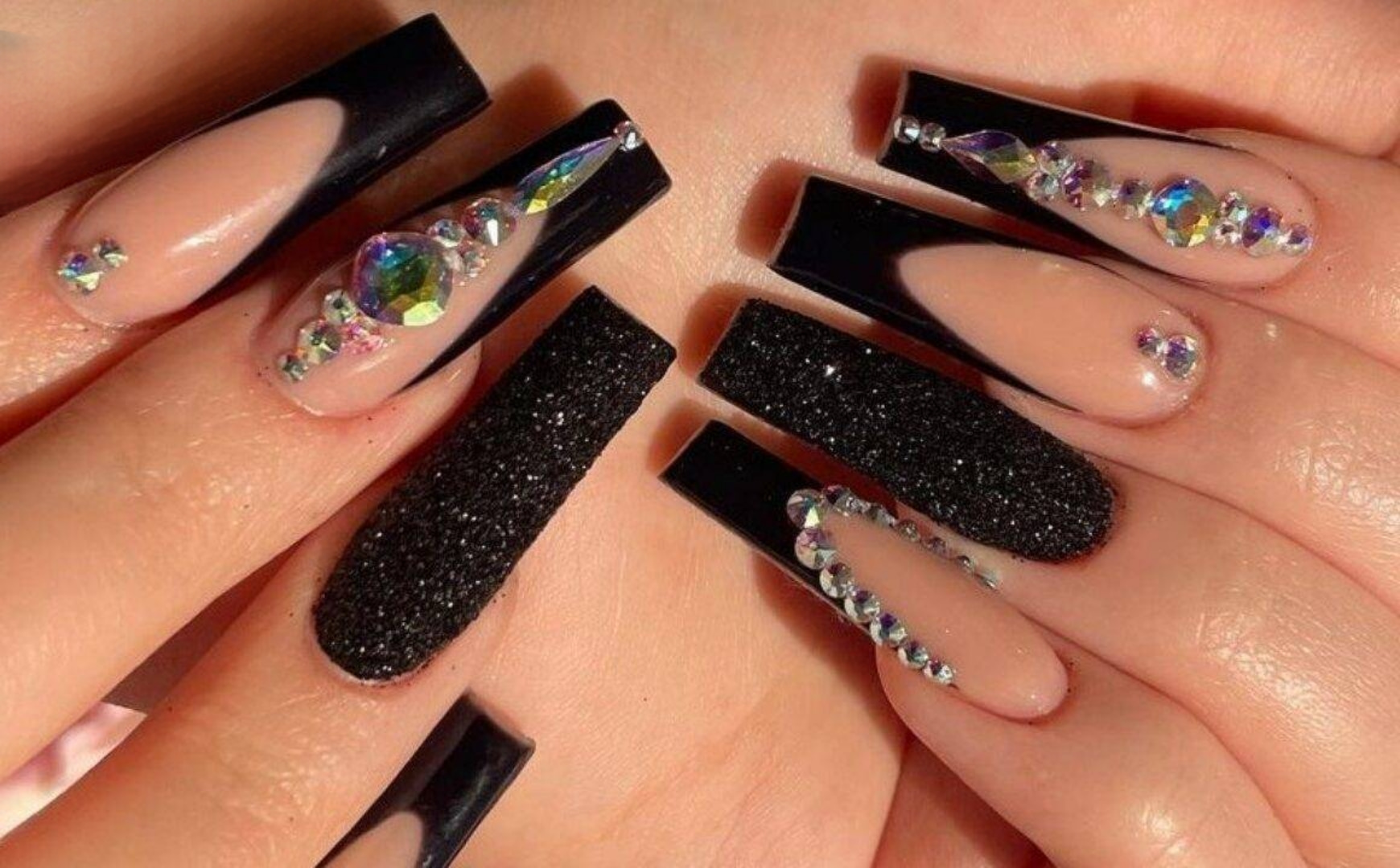 45+ Nail Designs With Glitter And Rhinestones Ideas nail designs with rhinestones and glitter