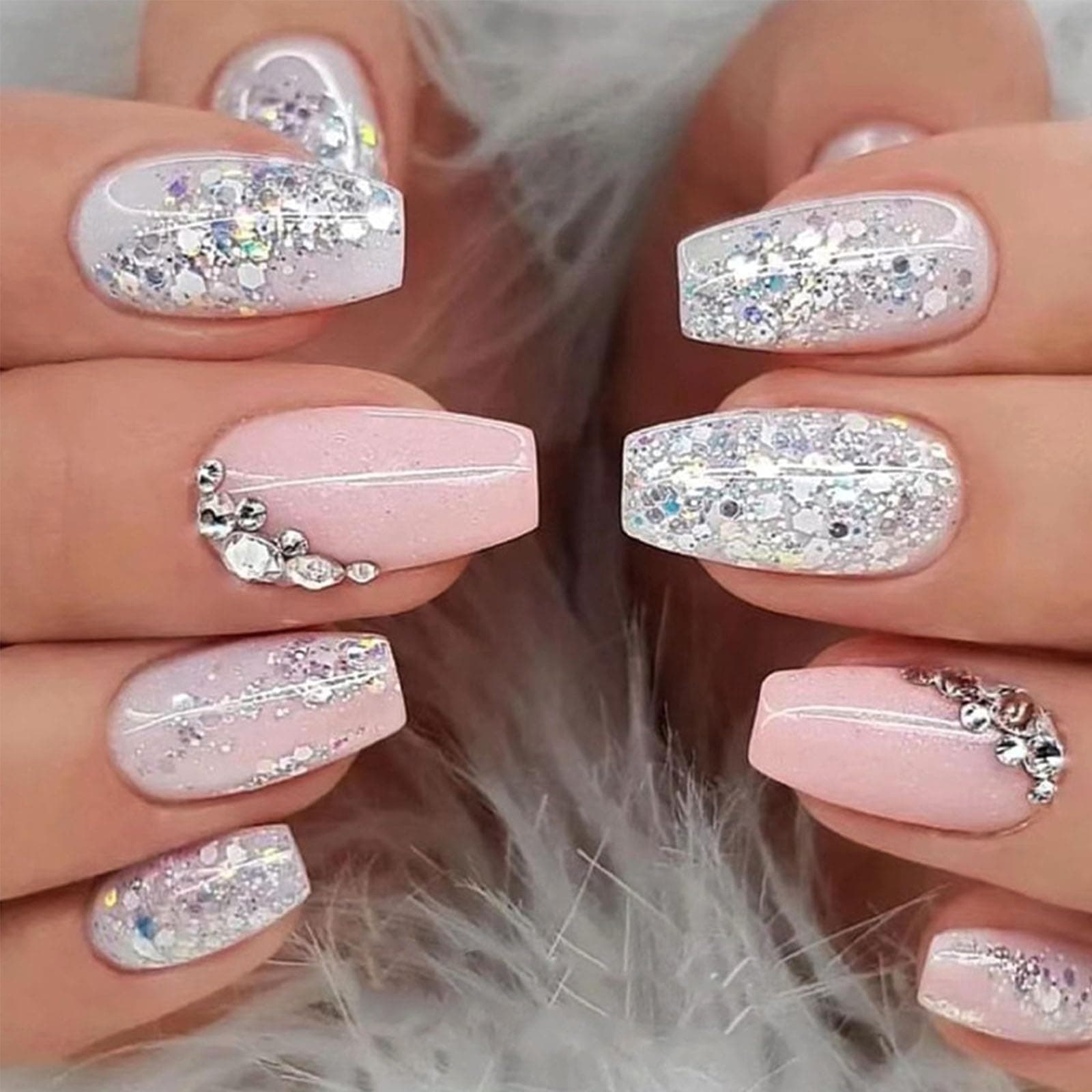 rhinestone nail designs with diamonds​ (2)