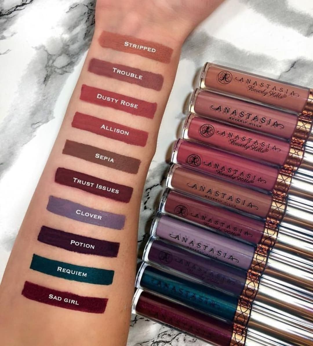 anastasia bh liquid lipstick swatches_
