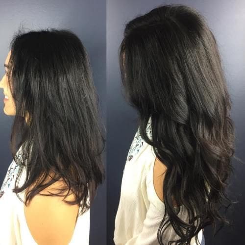 black hair weave before and after​