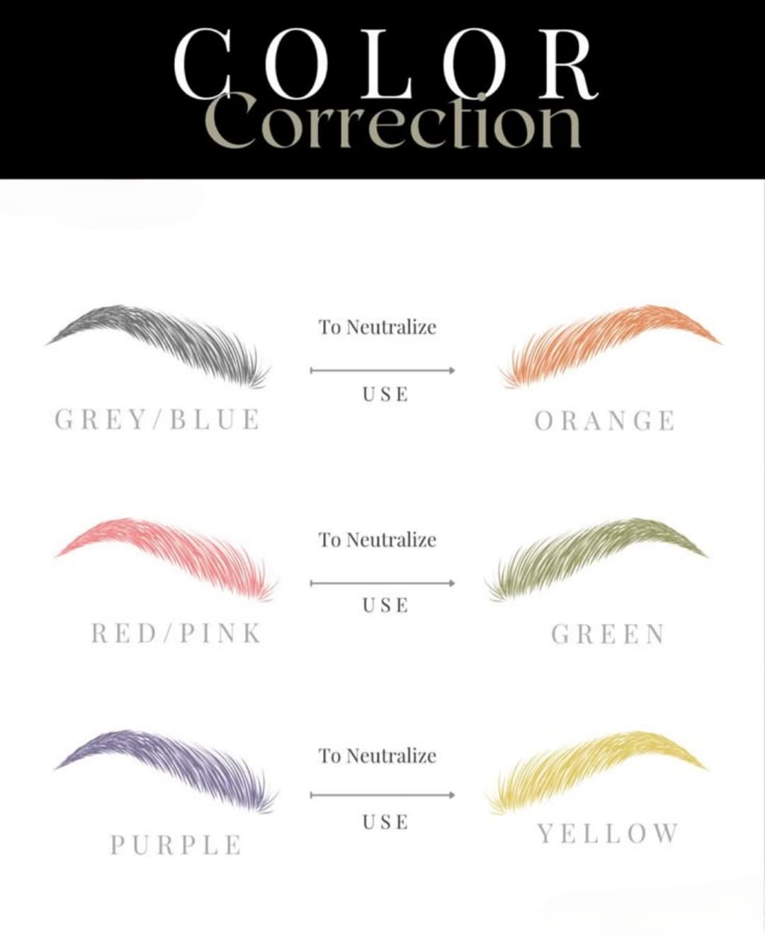 Eyebrow Color Chart Explained In Detail Eyebrow color correction Chart