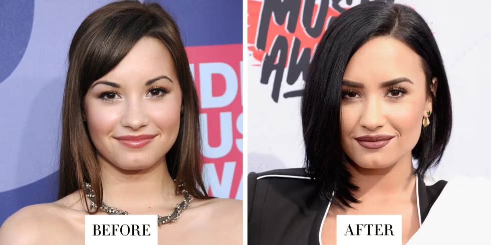 Celebrity Microblading Before And After Pictures demi lovato microblading before and after pictures