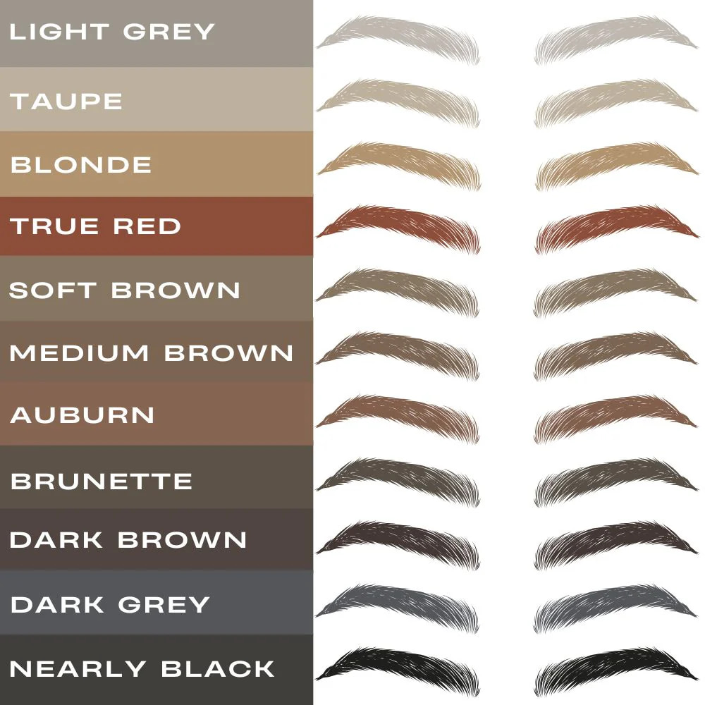 Eyebrow Color Chart Explained In Detail eyebrow colour chart