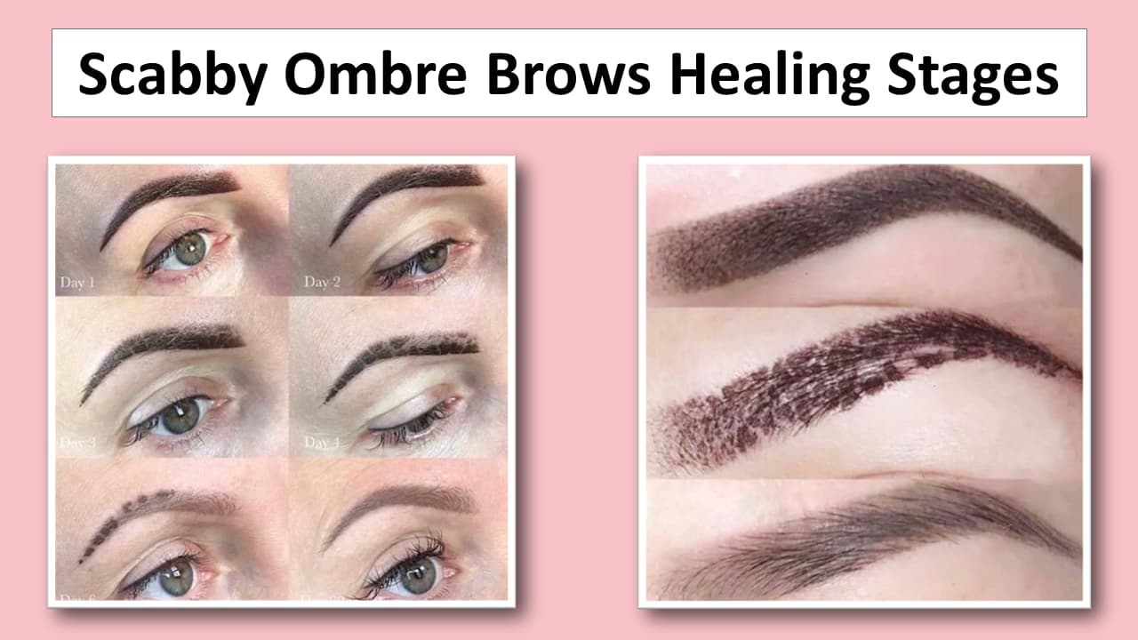 Scabby Ombre Brows Healing Stages